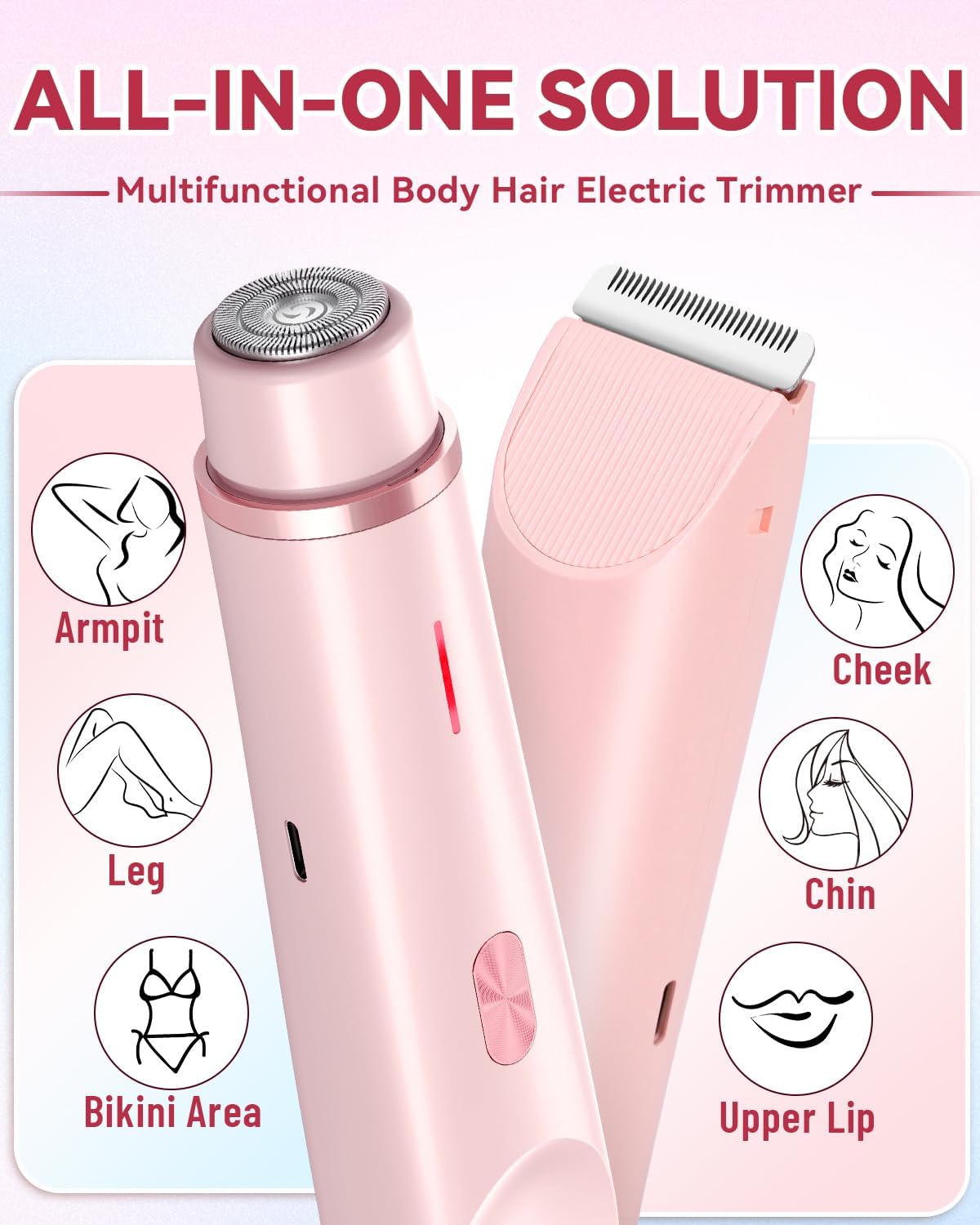 SmoothSilk™ 2-in-1 Hair Remover & Shaver – For Face, Body & Bikini Zone