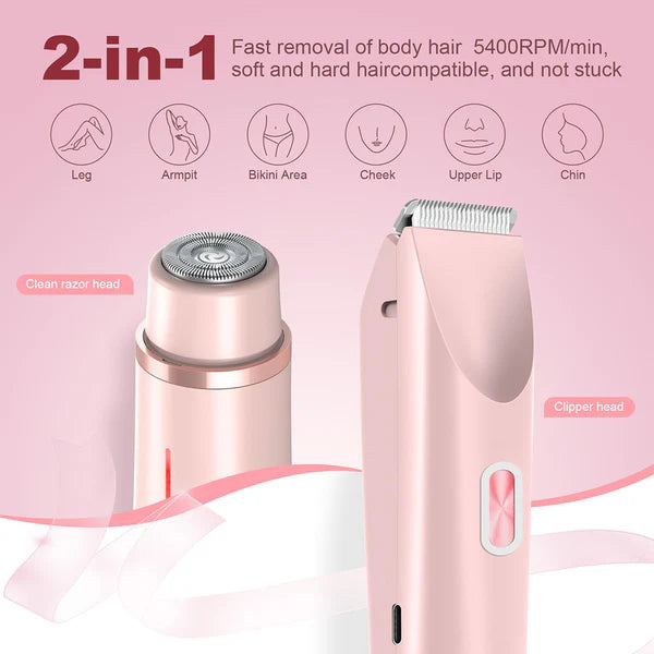 SmoothSilk™ 2-in-1 Hair Remover & Shaver – For Face, Body & Bikini Zone